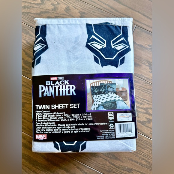 Marvel Black Panther Gray Twin Sheet Set - Picture 2 of 4